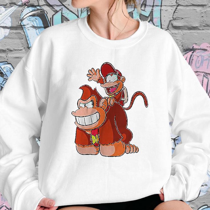 Donkey And Diddy Kong Piggy Back Ride Cute Women Sweatshirt Gifts for Her