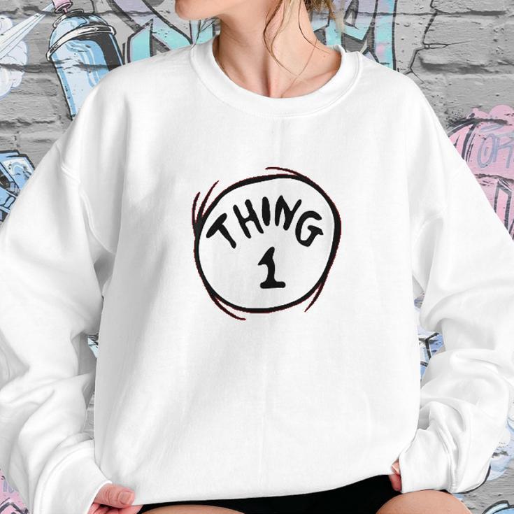 Womens Dr Seuss Thing 1 Emblem Women Sweatshirt Gifts for Her