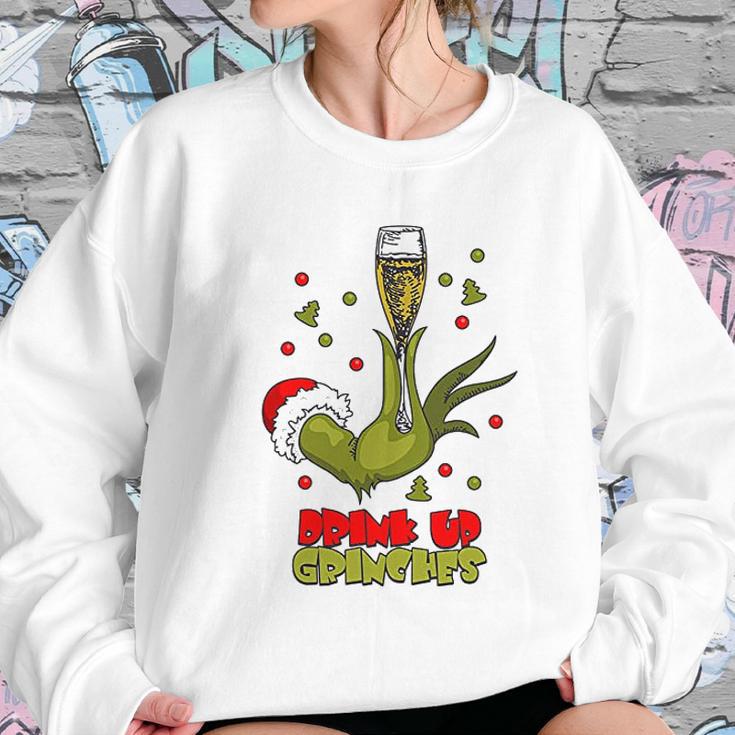 Drink Up Grinches Funny Christmas Drinking Women Sweatshirt Gifts for Her