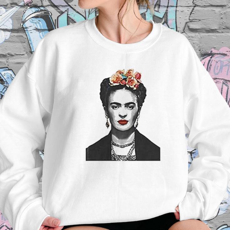 Frida Kahlo With Flowers Poster Artwork Women Sweatshirt Gifts for Her