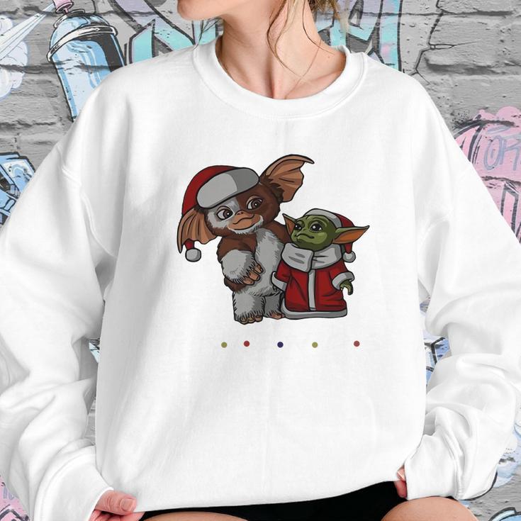 Friends Christmas Baby Yoda And Baby Gizmo Santa Women Sweatshirt Gifts for Her