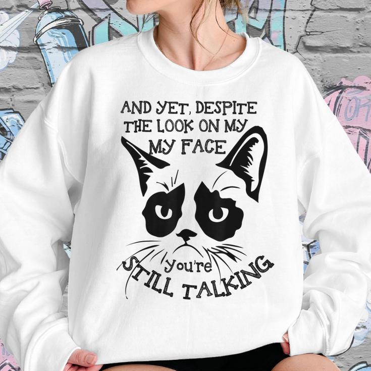 Funny Cat Kitten Grumpy-Face Cat Mom Cat Lovers Cat Owner Women Sweatshirt Gifts for Her