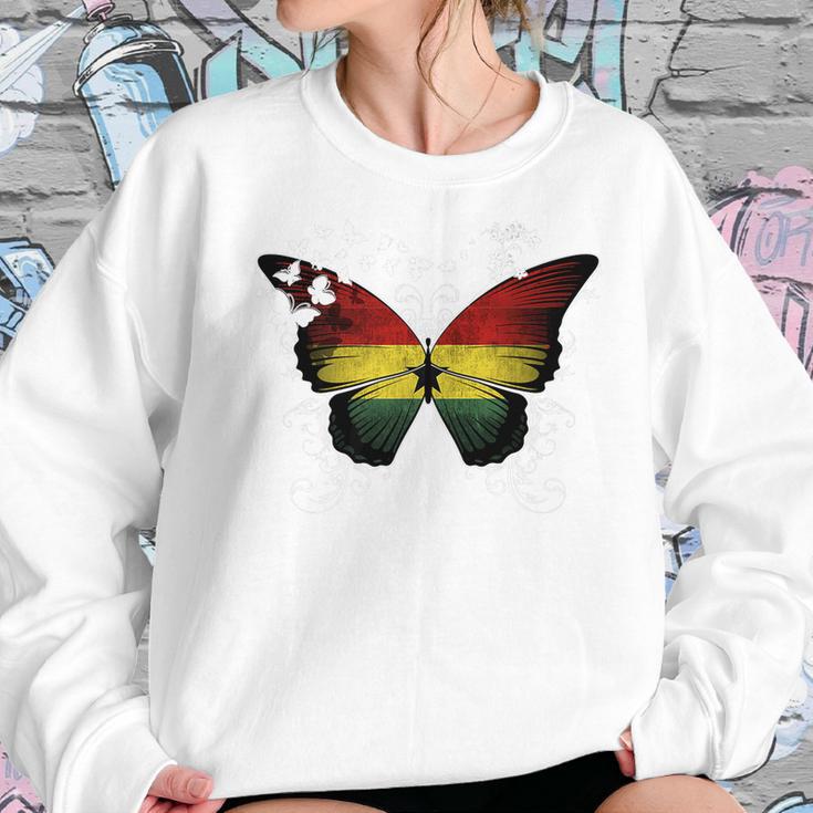 Ghana Flag Ghanaian Flag Butterfly Women Sweatshirt Gifts for Her