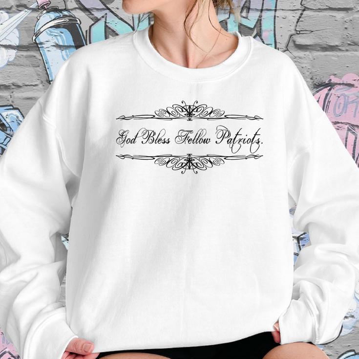 God Bless Fellow Patriots Ornate Qanon Q Women Sweatshirt Gifts for Her