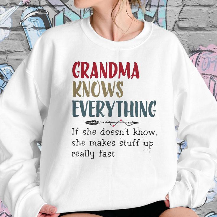 Grandma Knows Everything Womens Funny Grandma Women Sweatshirt Gifts for Her