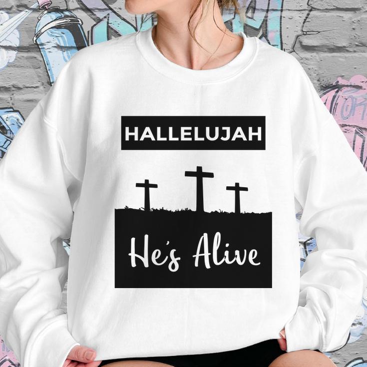 Hallelujah Hes Alive Christian Graphic Easter Women Sweatshirt Gifts for Her