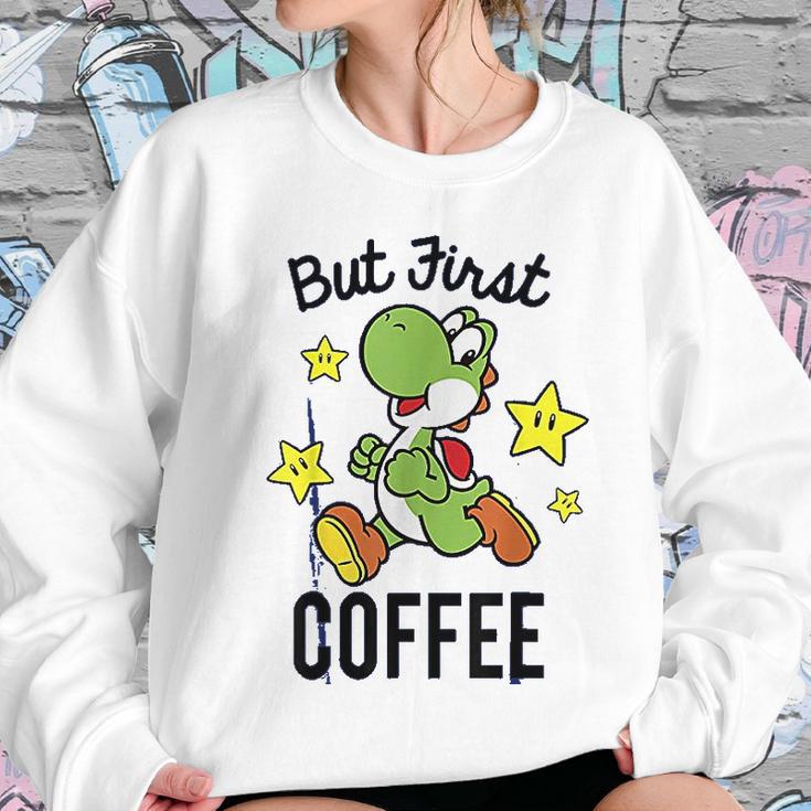 Nintendo Super Mario Yoshi Stars First Coffee Women Sweatshirt Gifts for Her