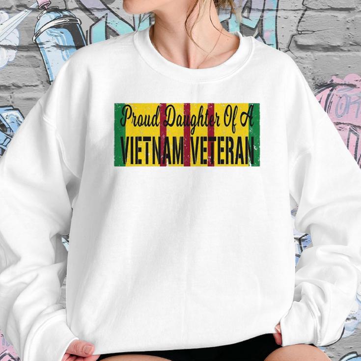 Proud Daughter Of A Vietnam Veteran Us War Service Ribbon Women Sweatshirt Gifts for Her