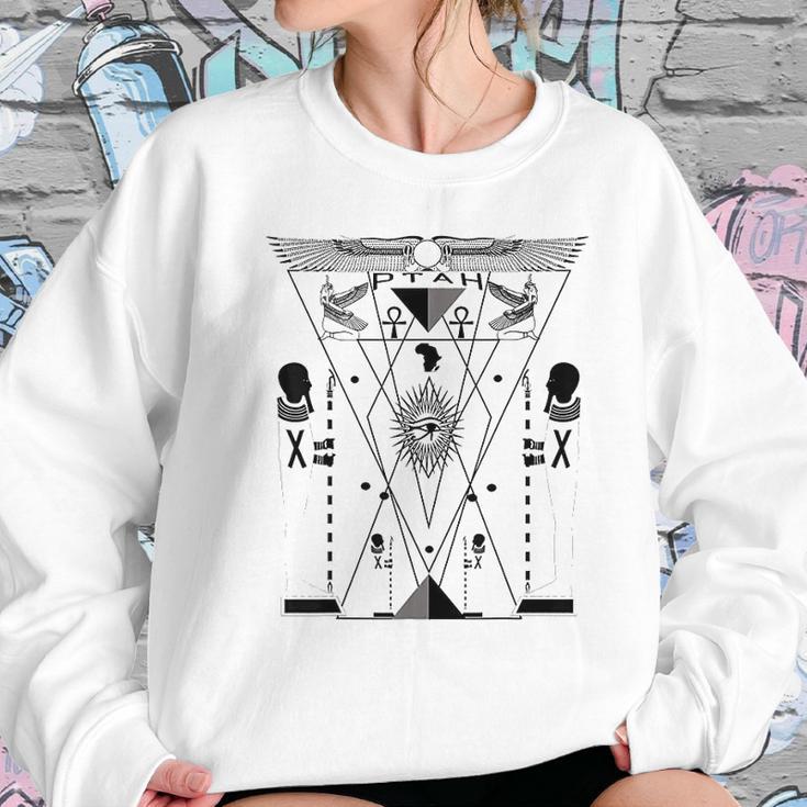 Ptah Egyptian God Sacred Geometry Science Kemetic Women Sweatshirt Gifts for Her