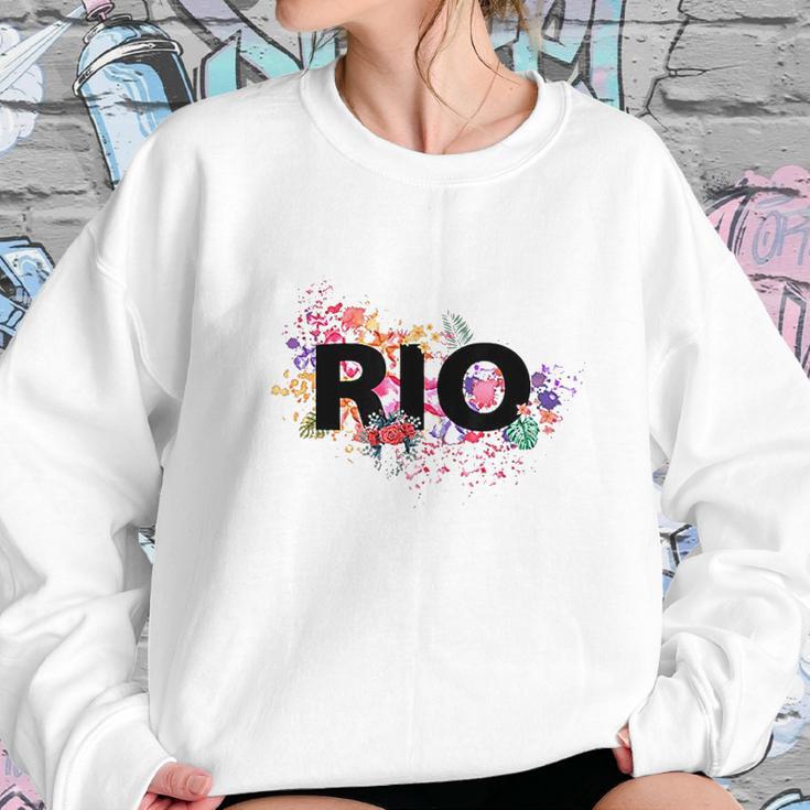 Rio De Janeiro Brazil Vacation With Tropical Hibiscus Flower Women Sweatshirt Gifts for Her