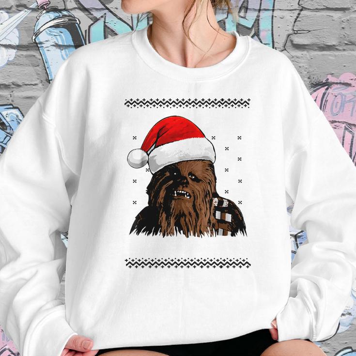 Star Wars Chewie Santa Hat Ugly Christmas Sweater T-Shirt Women Sweatshirt Gifts for Her