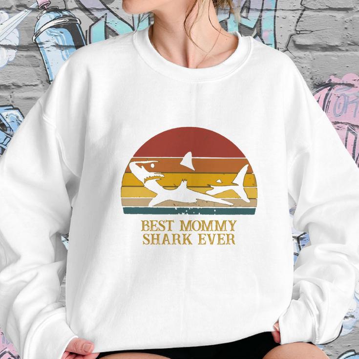 Vintage Best Mommy Shark Ever Gift For Mom Christmas Mom Gift Women Sweatshirt Gifts for Her