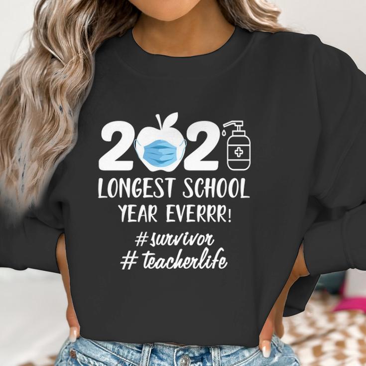 2021 Longest School Year Ever Survivor Teacher Life Face Mask Apple Women Sweatshirt Gifts for Women