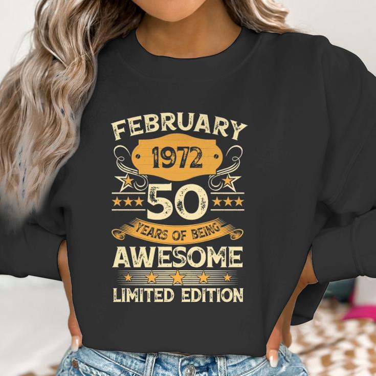 50 Years Old Gift Vintage February 1972 50Th Birthday Gift Women Sweatshirt Gifts for Women