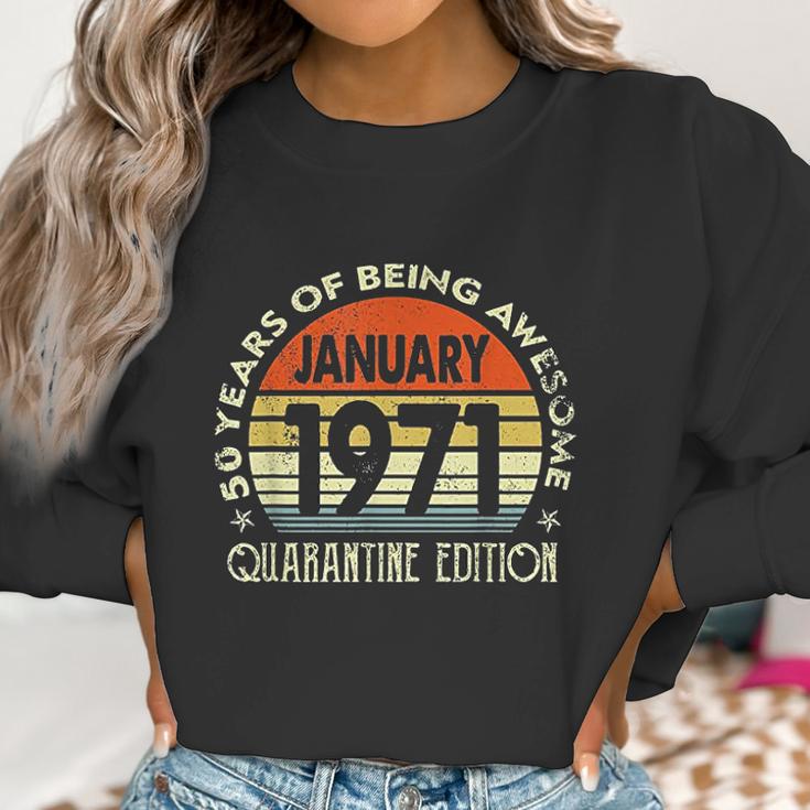 50Th Birthday Gift 50 Years Old Retro Vintage January 1971 Women Sweatshirt Gifts for Women