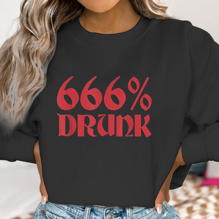 666 Percent Drunk Satanism Death Women Sweatshirt Gifts for Women