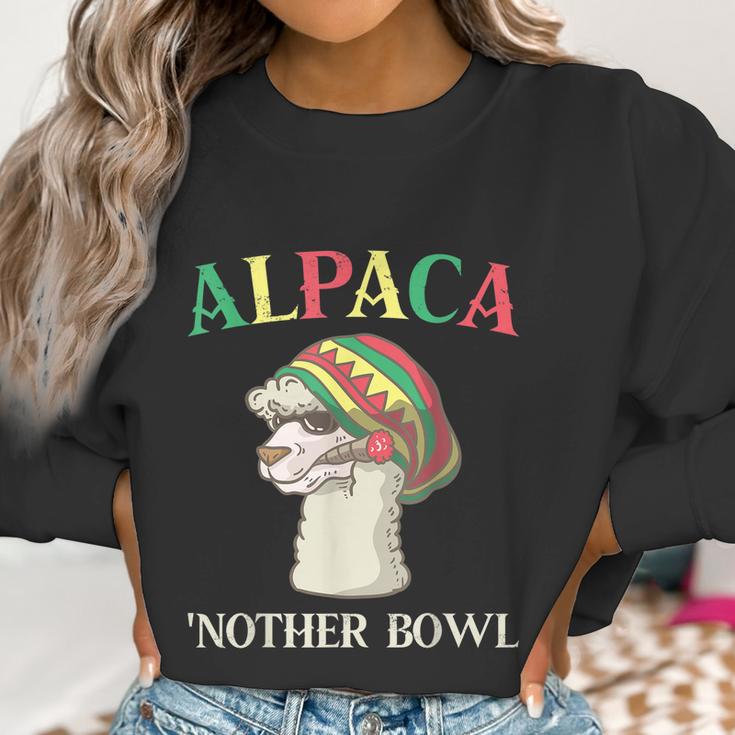 Alpaca Nother Bowl Weed Smoking Llama Cannabis Leaf Stoner Graphic Design Printed Casual Daily Basic Women Sweatshirt Gifts for Women