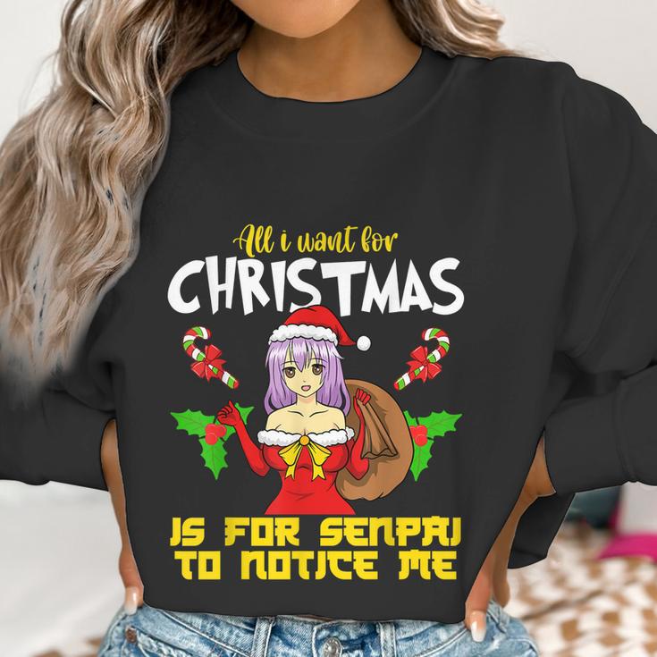 Anime Manga Gaming Cosplay Merry Christmas Senpai Notice Me Women Sweatshirt Gifts for Women