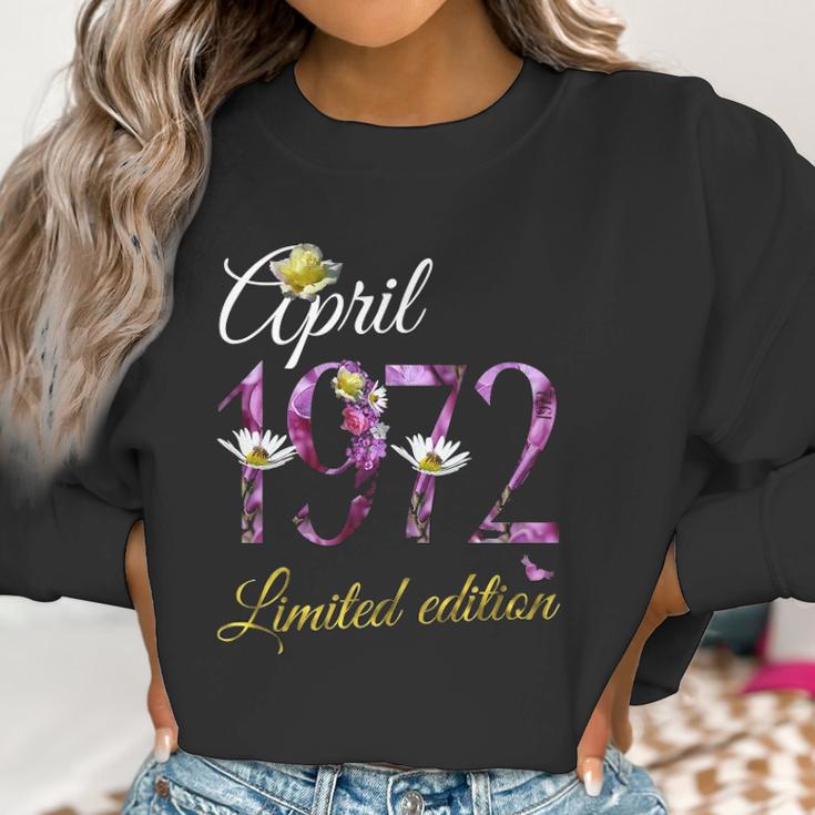 April 1972 Tee - 50 Years Old Floral 1972 50Th Birthday Gift Women Sweatshirt Gifts for Women