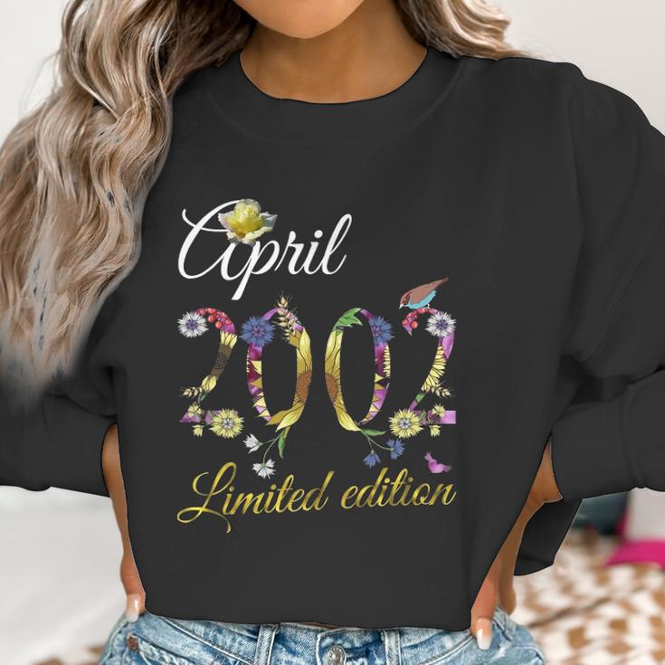 April 2002 20 Years Old Sunflower Floral 20Th Birthday Gift Women Sweatshirt Gifts for Women