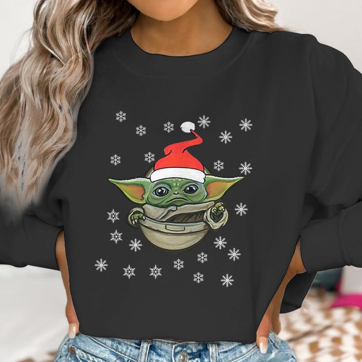 Baby Yoda Snow Merry Christmas The Mandalorian Shirt Women Sweatshirt Gifts for Women