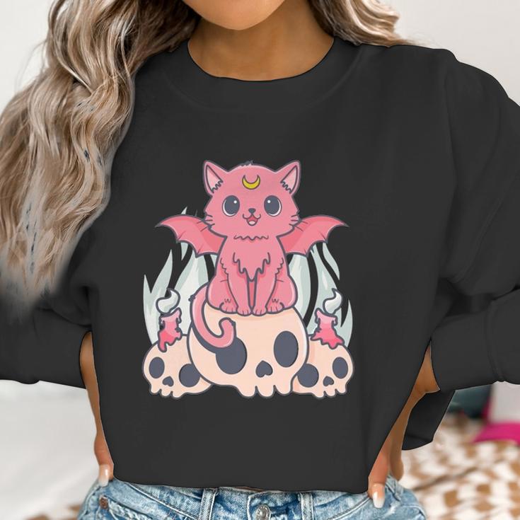 Bat Cat Kawaii Pastel Goth Cute Skulls Gift Cat Lover Men Women T-Shirt Graphic Print Casual Unisex Tee Women Sweatshirt Gifts for Women