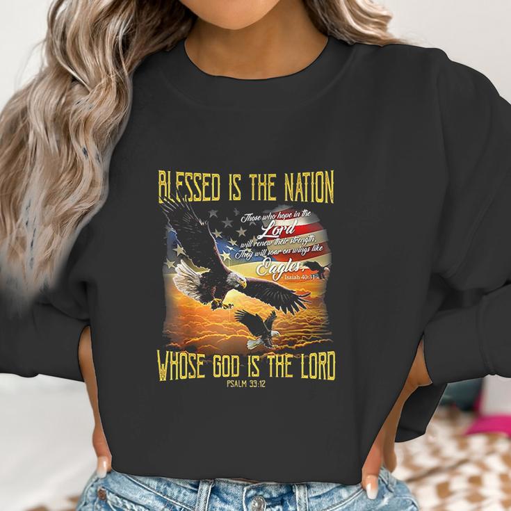 Blessed Is The Nation Whose God Is The Lord Women Sweatshirt Gifts for Women