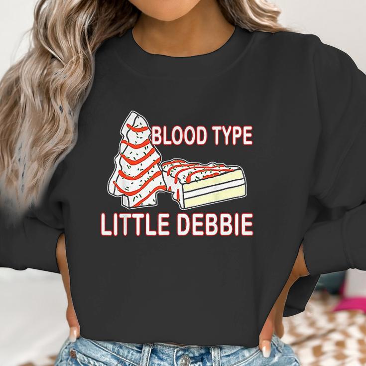 Blood Type Little Debbie Christmas Cake Women Sweatshirt Gifts for Women