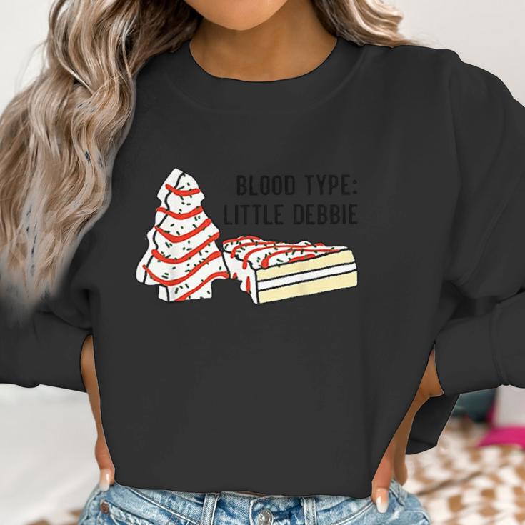 Blood Type Little Debbie Inspired Christmas Tree Snack Cake Women Sweatshirt Gifts for Women