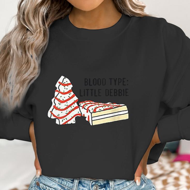 Womens Blood Type Little Debbie Inspired Tree Snack Cake Women Sweatshirt Gifts for Women