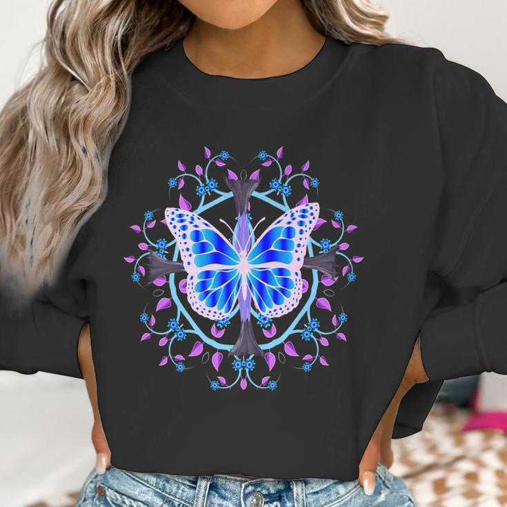 Butterfly Fantasy With Datura Bloom Mandala Design For Women Women Sweatshirt Gifts for Women