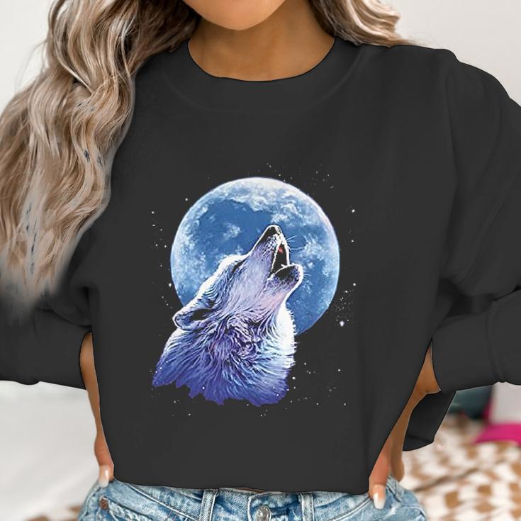 Call Of The Wild Howling The Full Moon Alpha Wolf Women Sweatshirt Gifts for Women