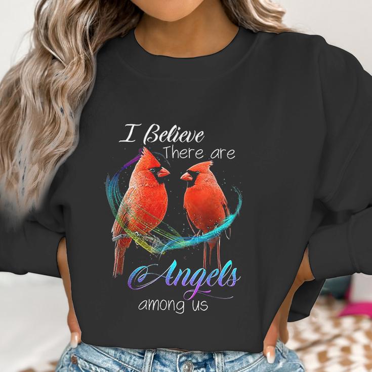 Cardinal Bird I Believe There Are Angels Among Us Women Sweatshirt Gifts for Women