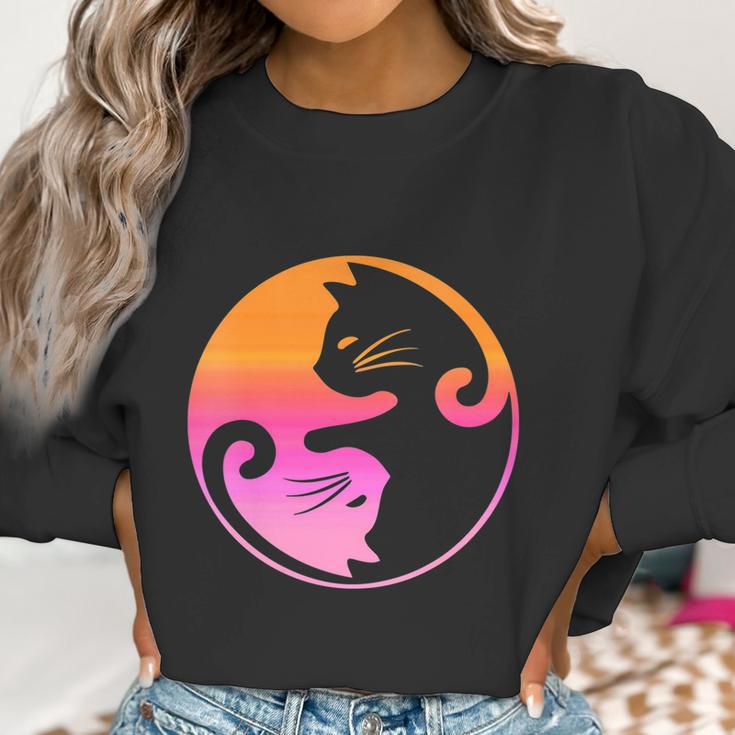 Cat Yin Yang Shirt Cat Ying Yang Shirt Cat Mama Cat Dad Women Sweatshirt Gifts for Women