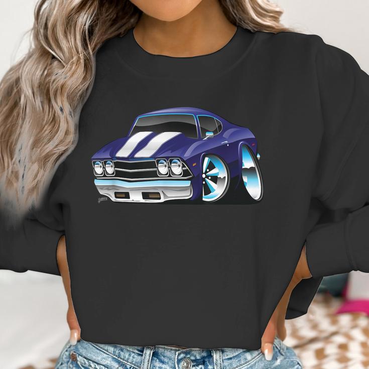 Classic Sixties Muscle Car Funny Hot Rod Cartoon Women Sweatshirt Gifts for Women