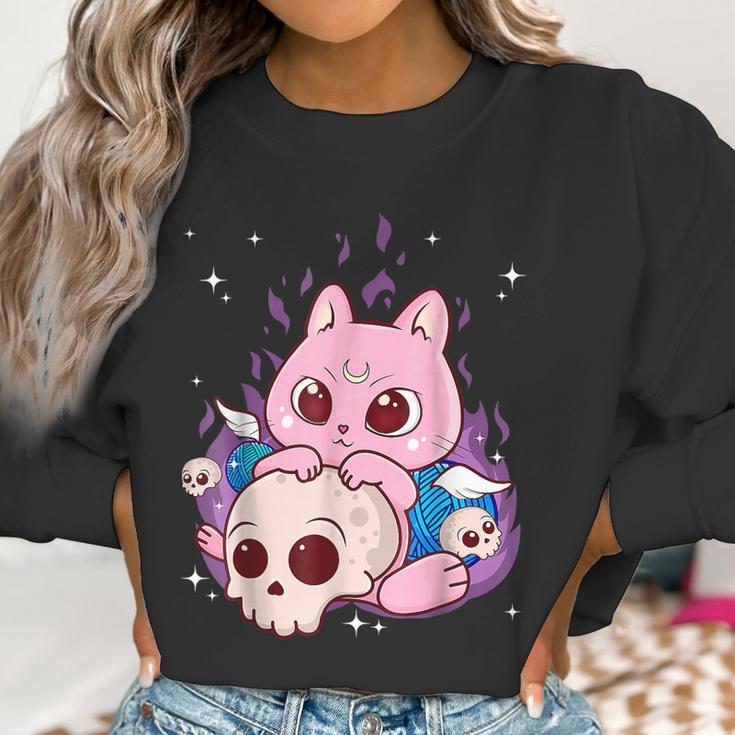 Cute Anime Kawaii Cat Aesthetic Kawaii Pastel Goth Halloween Men Women T-Shirt Graphic Print Casual Unisex Tee Women Sweatshirt Gifts for Women