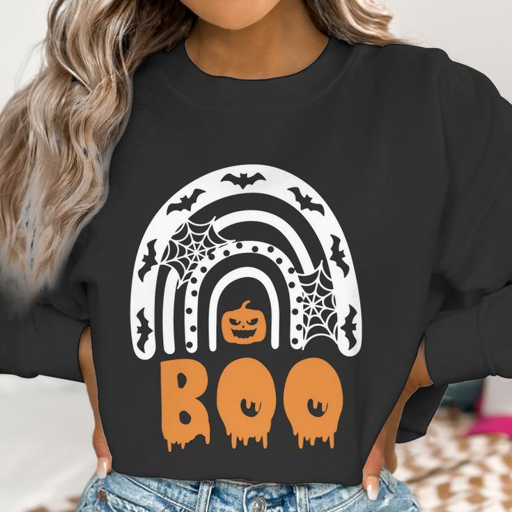 Cute Halloween Funny Halloween Day Halloween Ghost Rainbow Boo Rainbow Hal Women Sweatshirt Gifts for Women