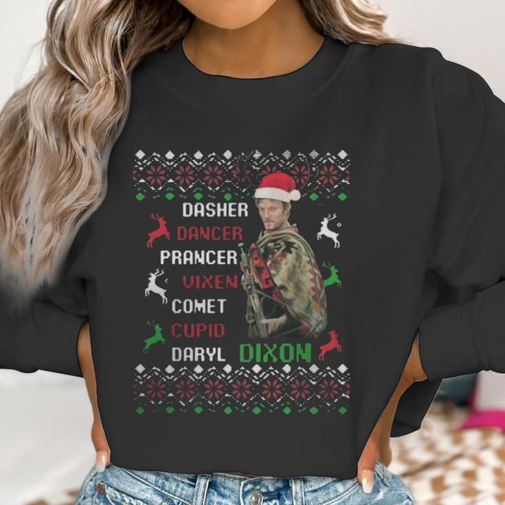 Daryl Dixon Dasher Dancer Prancer Vixen Cupid Ugly Christmas Women Sweatshirt Gifts for Women