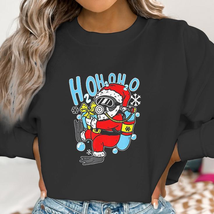 Diving Santa H2o H2o H2o Funny Christmas Dive Scuba Diver Women Sweatshirt Gifts for Women