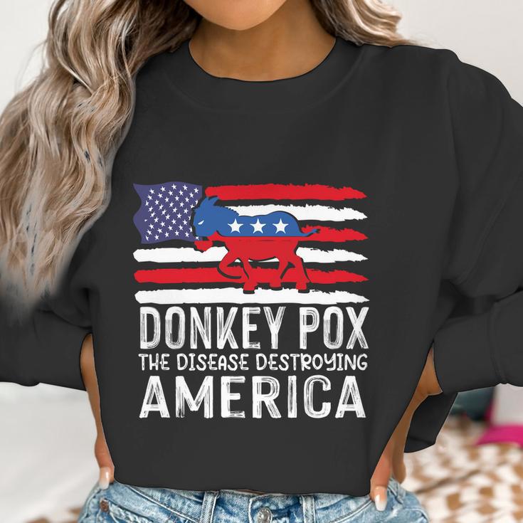 Donkey Pox Funny Anti Democrat Women Sweatshirt Gifts for Women