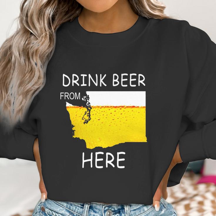 Drink Beer From Washington State Flag Vintage Funny Tshirt Women Sweatshirt Gifts for Women