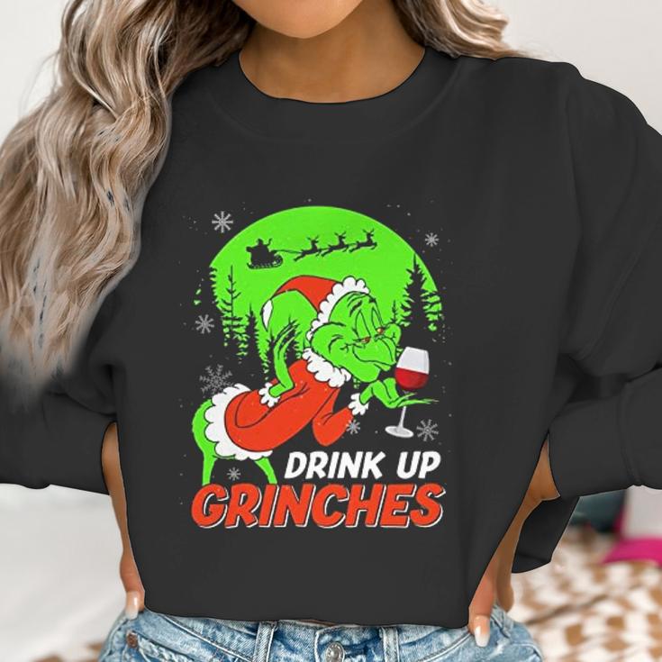 Drink Up Grinch Christmas Drinking Lovers Women Sweatshirt Gifts for Women