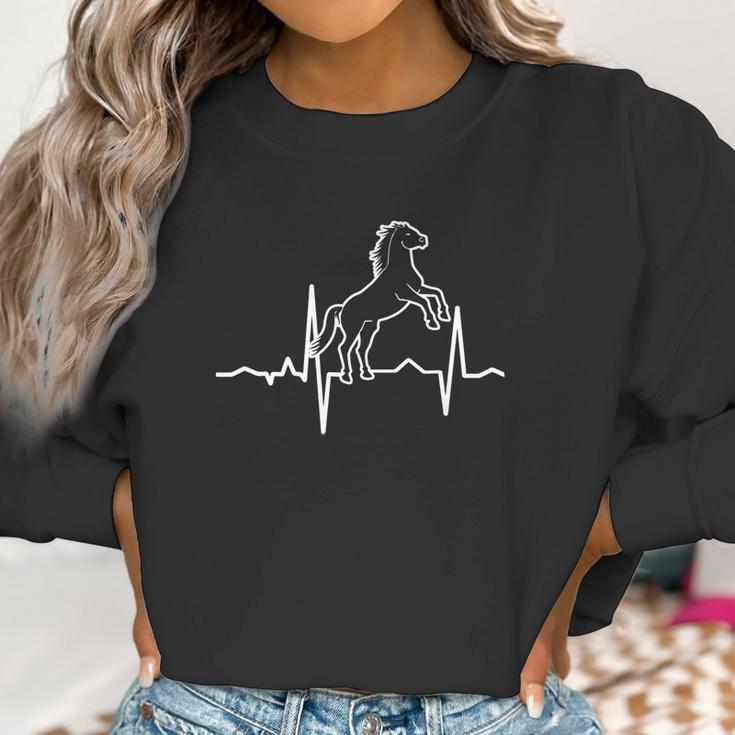 Equestrian Horse Riding Stallion Heartbeats Women Sweatshirt Gifts for Women