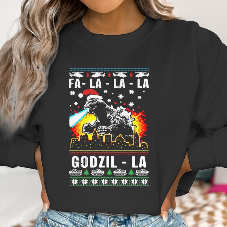 Fa La La La Godzilla Ugly Christmas Women Sweatshirt Gifts for Women