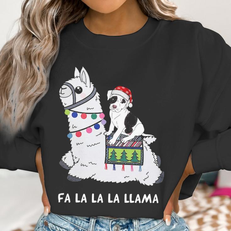 Fla La La Llama Pitbull Is Riding Llama FunnySh Women Sweatshirt Gifts for Women