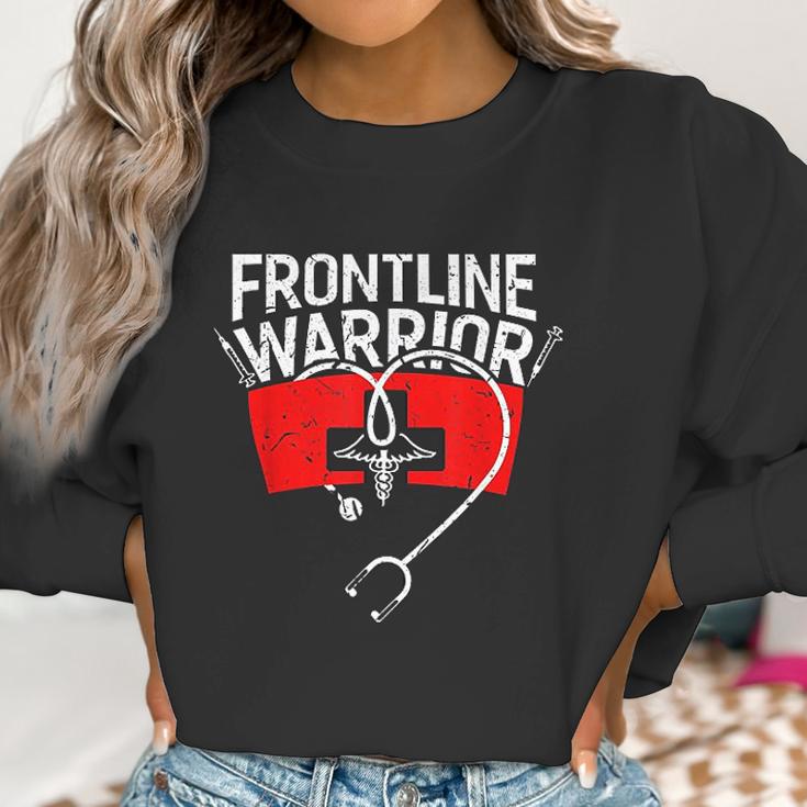 Frontline Warrior Cna Nurse Doctor Healthcare Worker Women Sweatshirt Gifts for Women