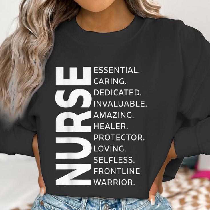 Frontline Warrior Nurse Essential Worker Graphic Design Printed Casual Daily Basic Women Sweatshirt Gifts for Women