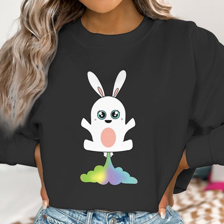 Funny Kawaii Bunny Farting Rainbow Bunny Rabbit Anime Women Sweatshirt Gifts for Women