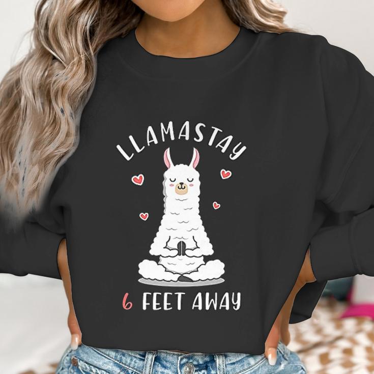 Funny Llama Social Distancing Llamastay 6 Feet Away Women Sweatshirt Gifts for Women