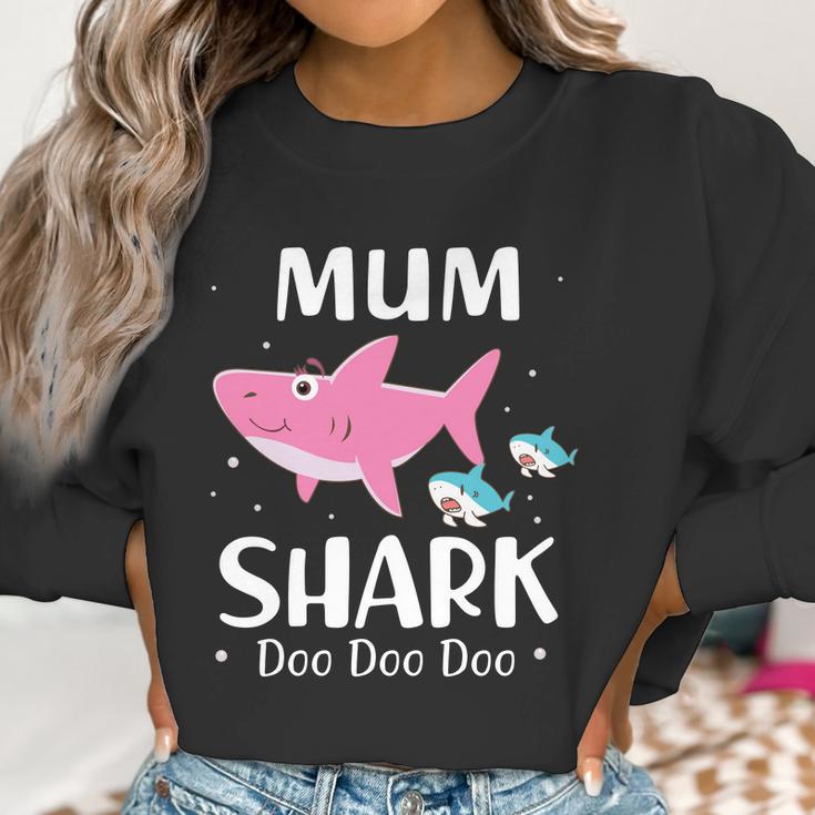 Funny Mum Pink Shark Doo Doo Doo Women Sweatshirt Gifts for Women